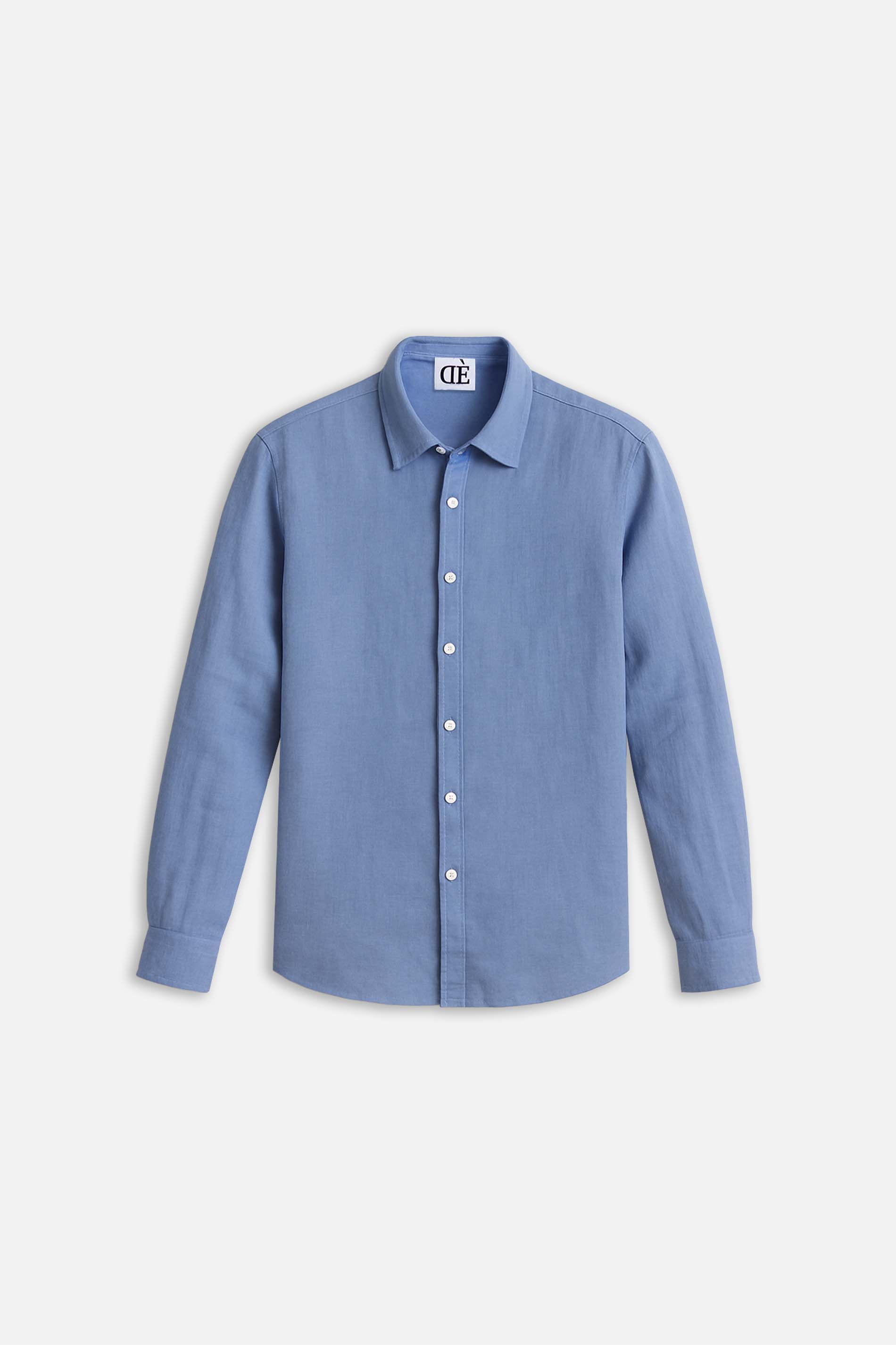 Long Sleeve Linen Shirt Blue | Dlency Dlency Long Sleeve Linen Shirt Blue | Dlency Dlency