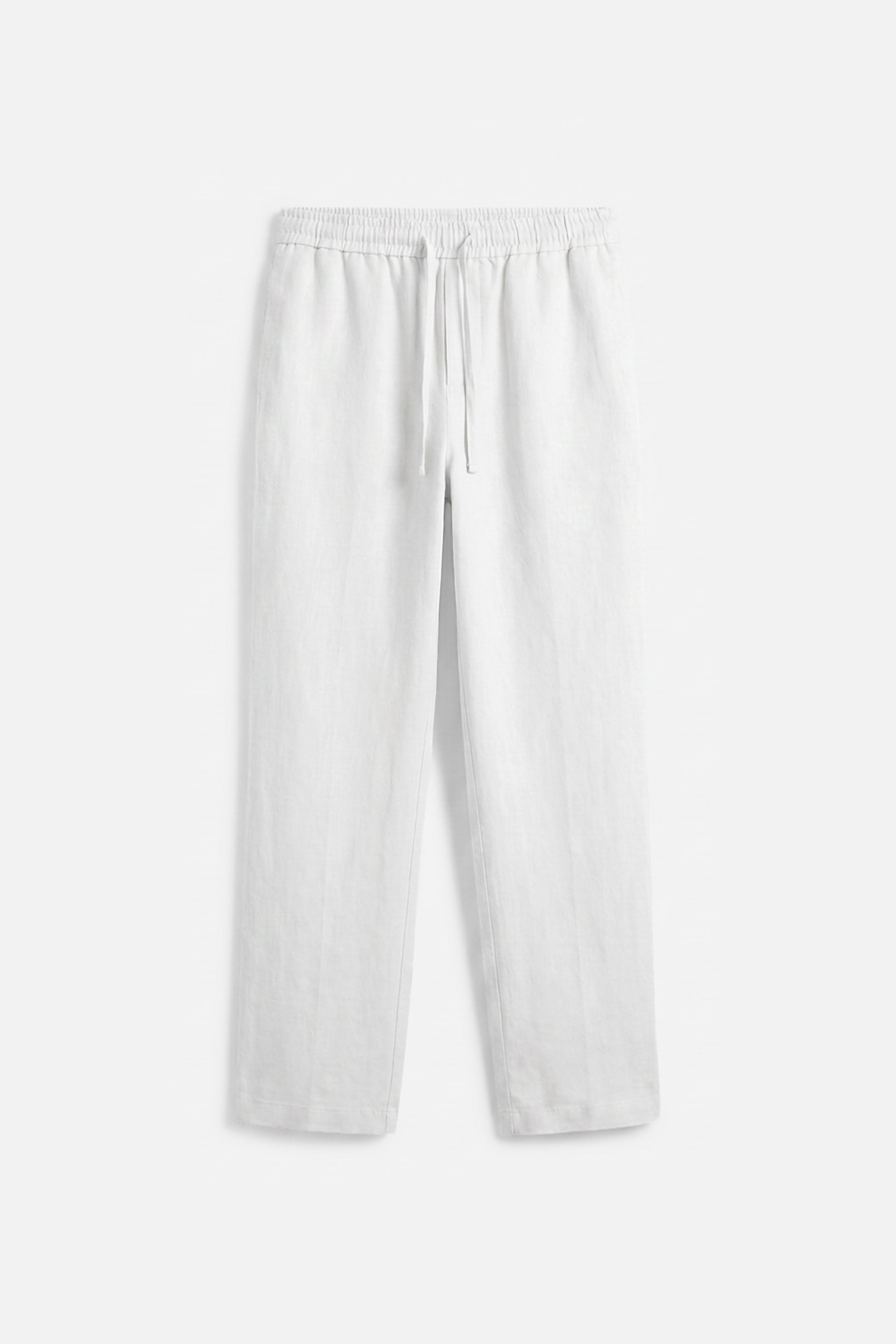 Regular Fit Linen Pants — Light Ivory | Délency – Dèlency