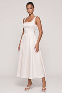 Dèlency Solène ivory midi dress, bodice detail