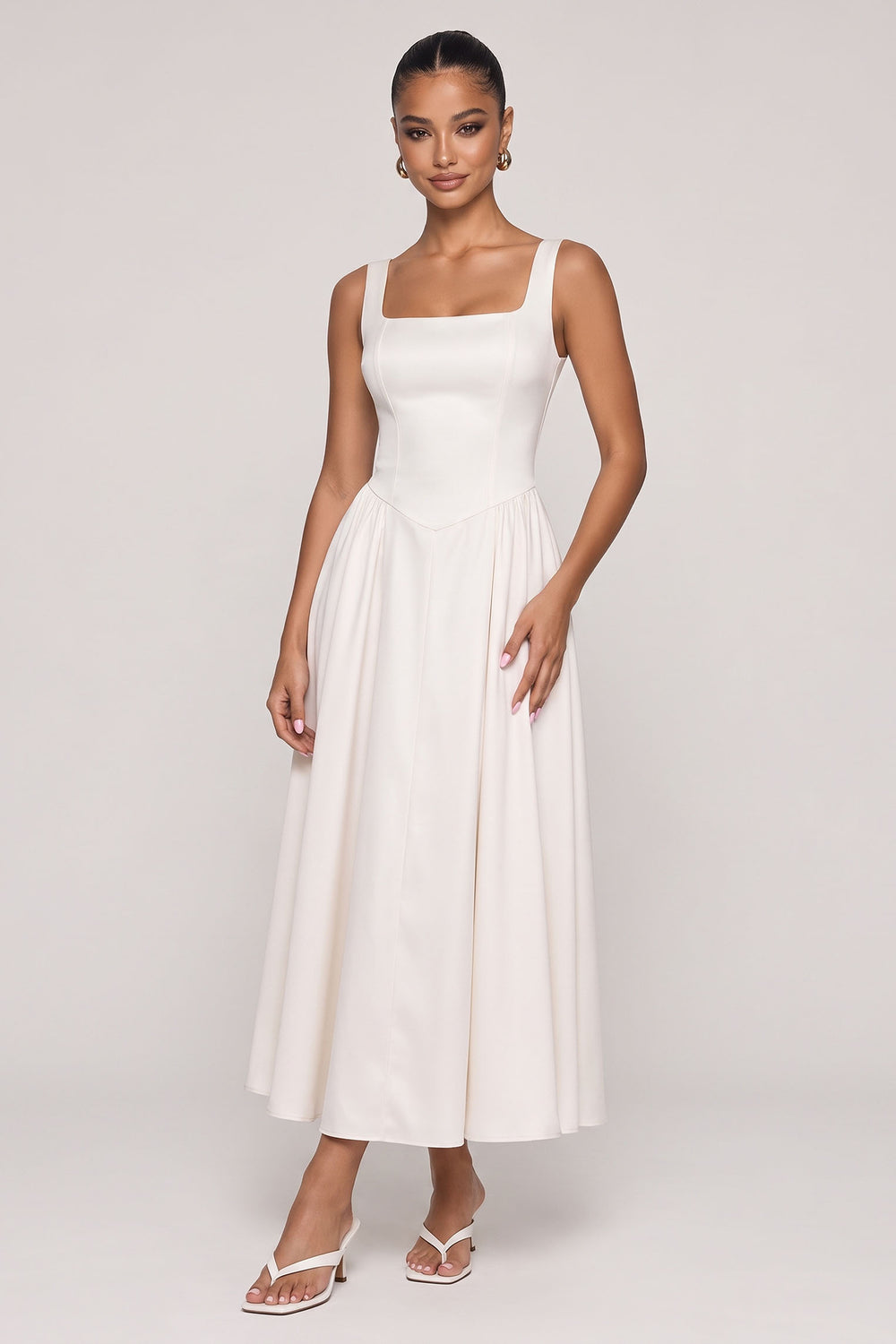 SOLÈNE MIDIKLEID MIT KORSAGE