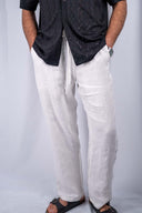 REGULAR FIT LINEN PANTS