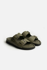 OCÉAN SUEDE SANDAL OLIVE GREEN