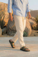 OCÉAN SUEDE SANDAL OLIVE GREEN