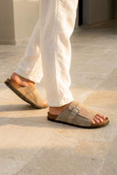 PORTOFINO SUEDE SLIDE LIGHT TAUPE