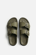 OCÉAN SUEDE SANDAL OLIVE GREEN