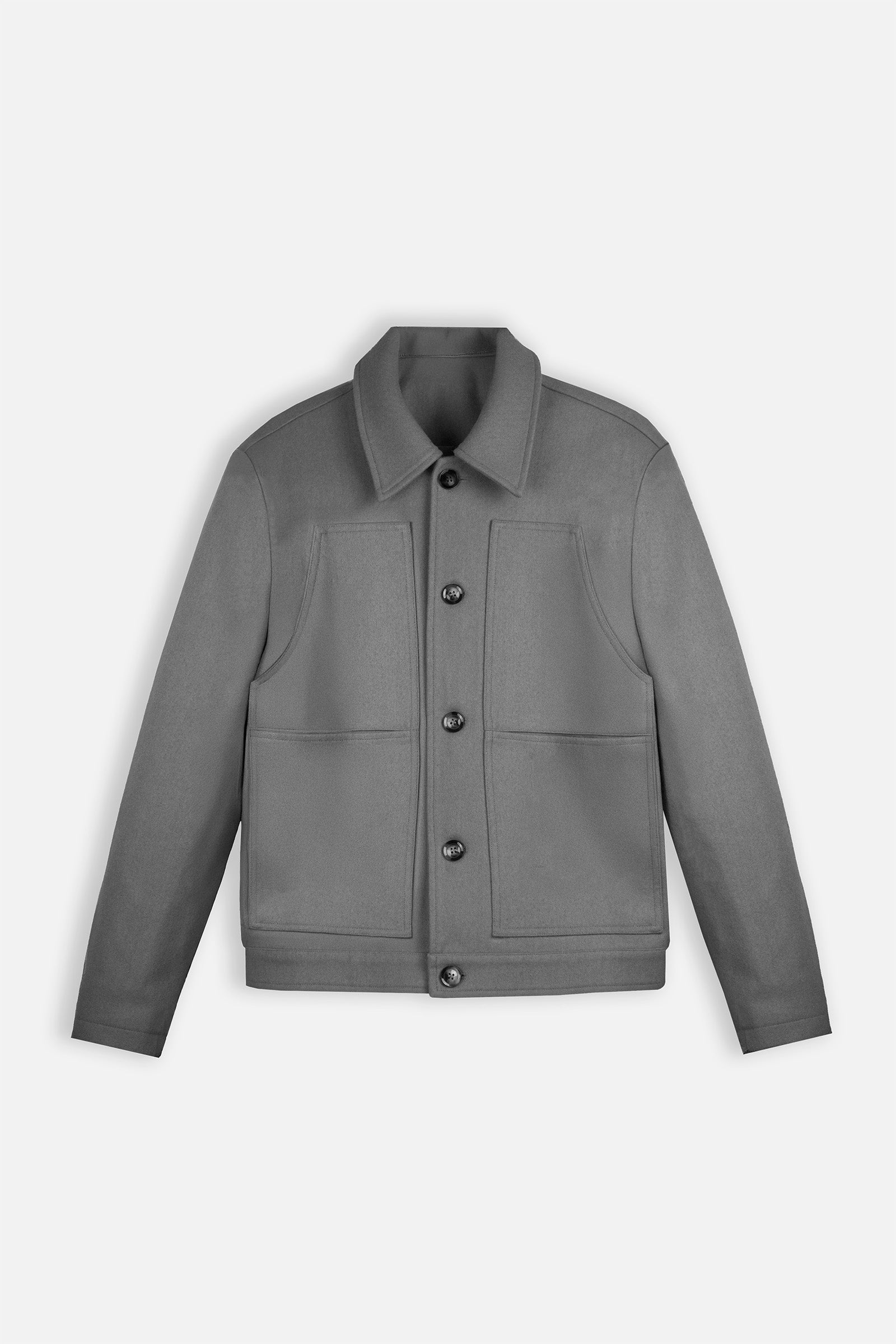 Boxy Wool Blend Jacket — Sand Grey | Délency – Dèlency