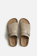 PORTOFINO SUEDE SLIDE LIGHT TAUPE
