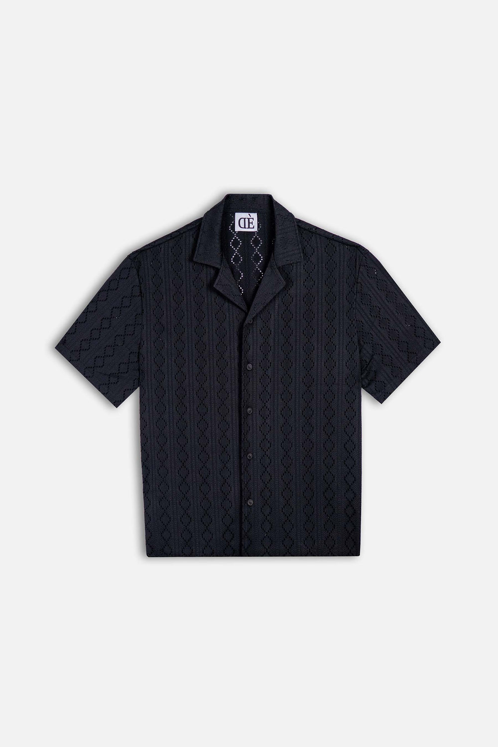 JACQUARD SHORT SLEEVE SHIRT BLACK