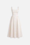 Dèlency Solène ivory corset midi dress
