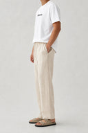 REGULAR FIT LINEN PANTS LIGHT BEIGE
