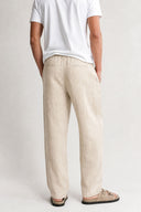 REGULAR FIT LINEN PANTS LIGHT BEIGE