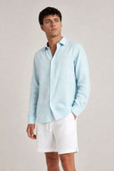 LONG SLEEVE LINEN SHIRT LIGHT BLUE