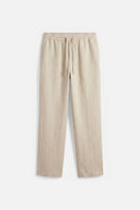 REGULAR FIT LINEN PANTS LIGHT BEIGE