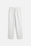 REGULAR FIT LINEN PANTS LIGHT IVORY