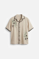 OLIVE EMBROIDERED SHIRT