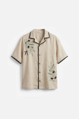 OLIVE EMBROIDERED SHIRT
