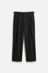 DOUBLE PLEAT WIDE LEG TROUSERS