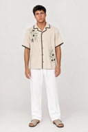 OLIVE EMBROIDERED SHIRT