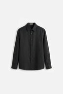 LONG SLEEVE LINEN SHIRT BLACK