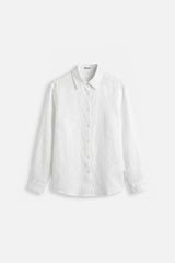 LONG SLEEVE LINEN SHIRT WHITE
