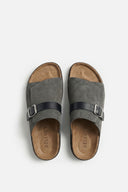 PORTOFINO SUEDE SLIDE DEEP GRAY