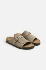 PORTOFINO SUEDE SLIDE LIGHT TAUPE