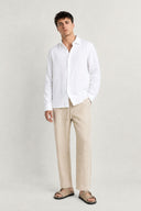 LONG SLEEVE LINEN SHIRT WHITE