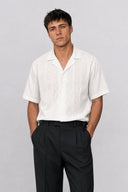 JACQUARD SHORT SLEEVE SHIRT WHITE