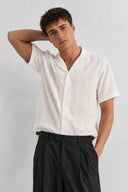 JACQUARD SHORT SLEEVE SHIRT WHITE
